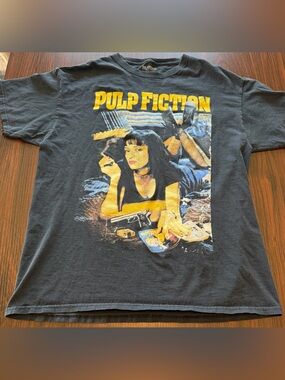 Pulp Fiction Mens Black Movie T Shirt Mia Wallace Quentin Tarantino 2020 Size L
